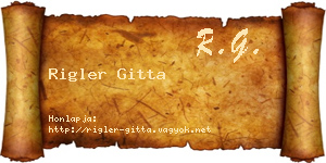 Rigler Gitta névjegykártya